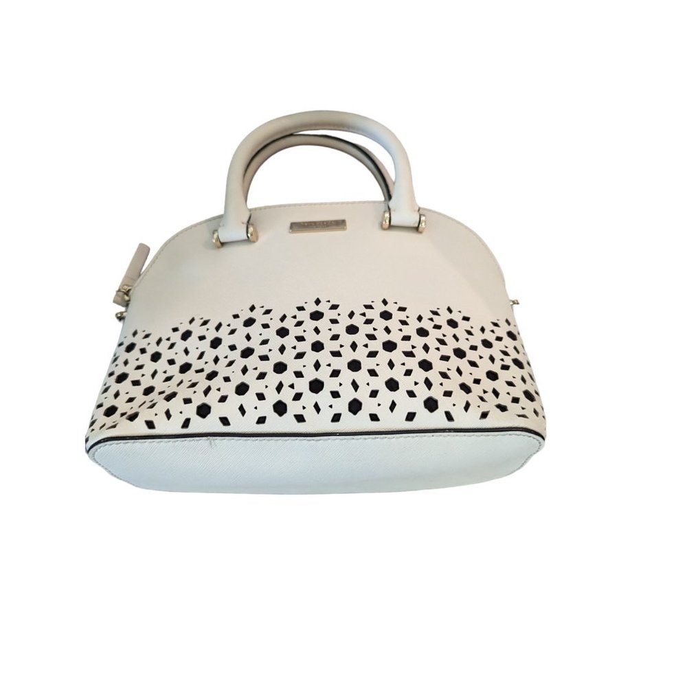 Kate Spade Newman Drive Mini Carli Cement Cream White Floral Cut Crossbody Bag - Picture 9 of 15